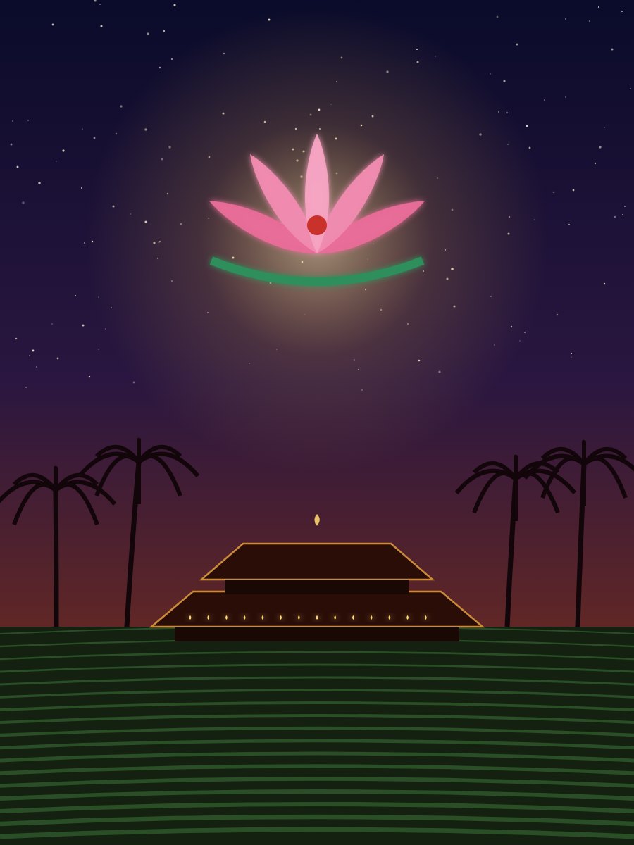 The Devi watching over the paddy fields where the Kettukazhcha gathers